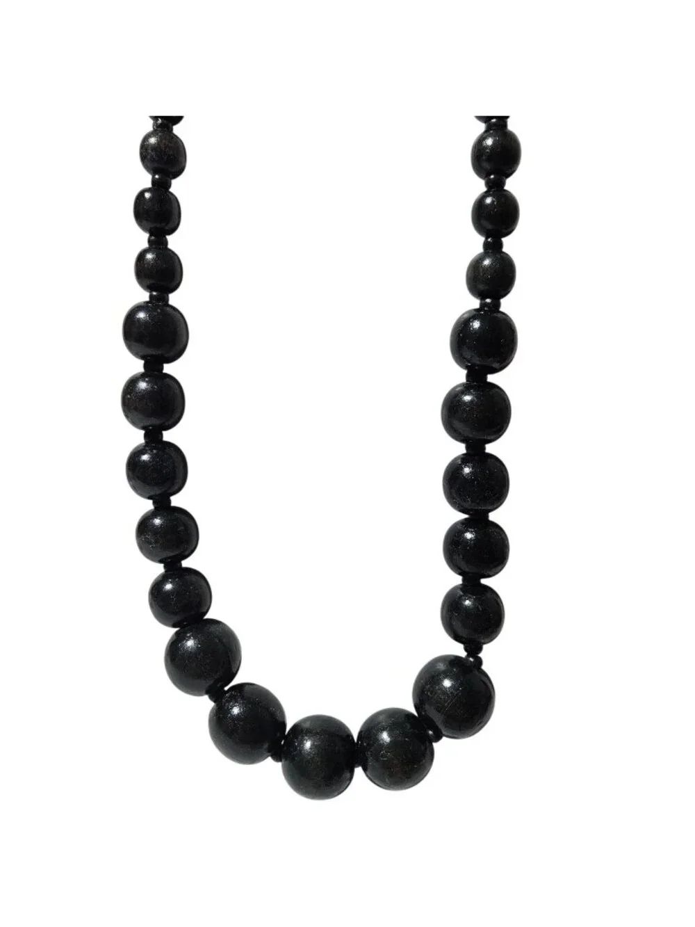 Vintage Black Beaded Necklace Classic Minimalist Retro Fashion Jewelry Women